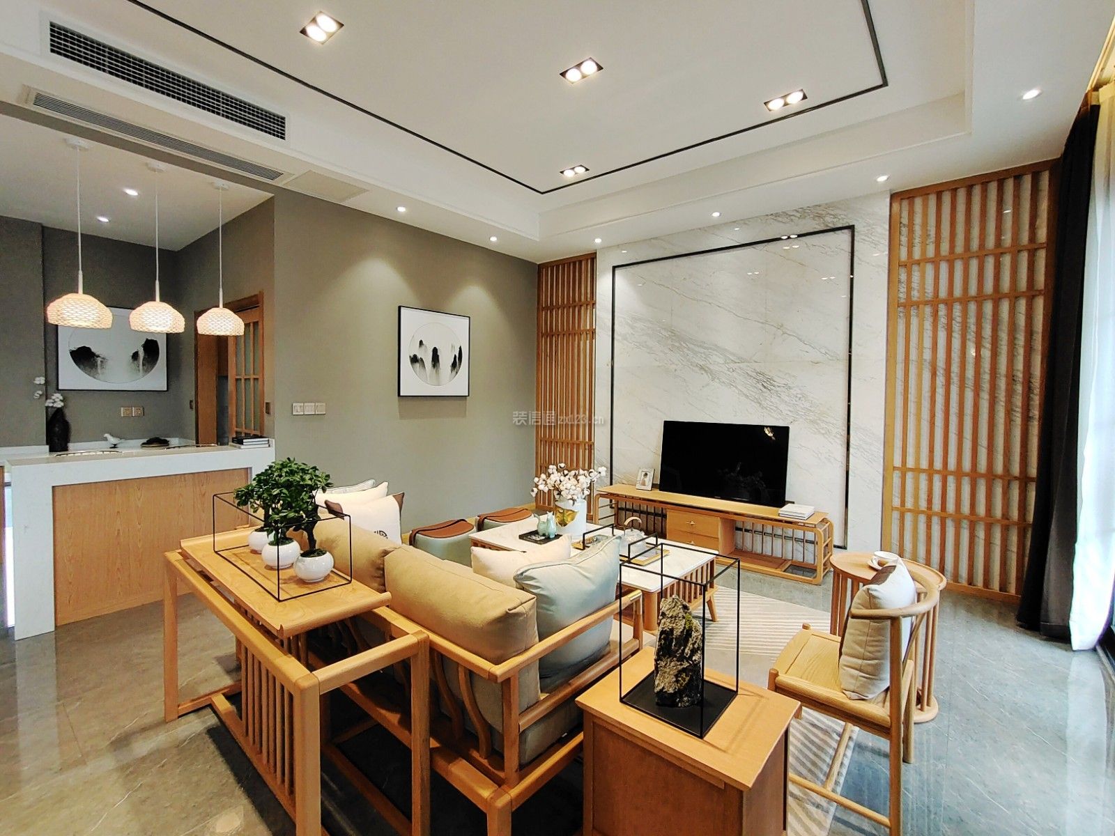 合川北城佳苑新中式風(fēng)格138平米裝修效果圖案例——重慶致遠(yuǎn)裝飾設(shè)計(jì)